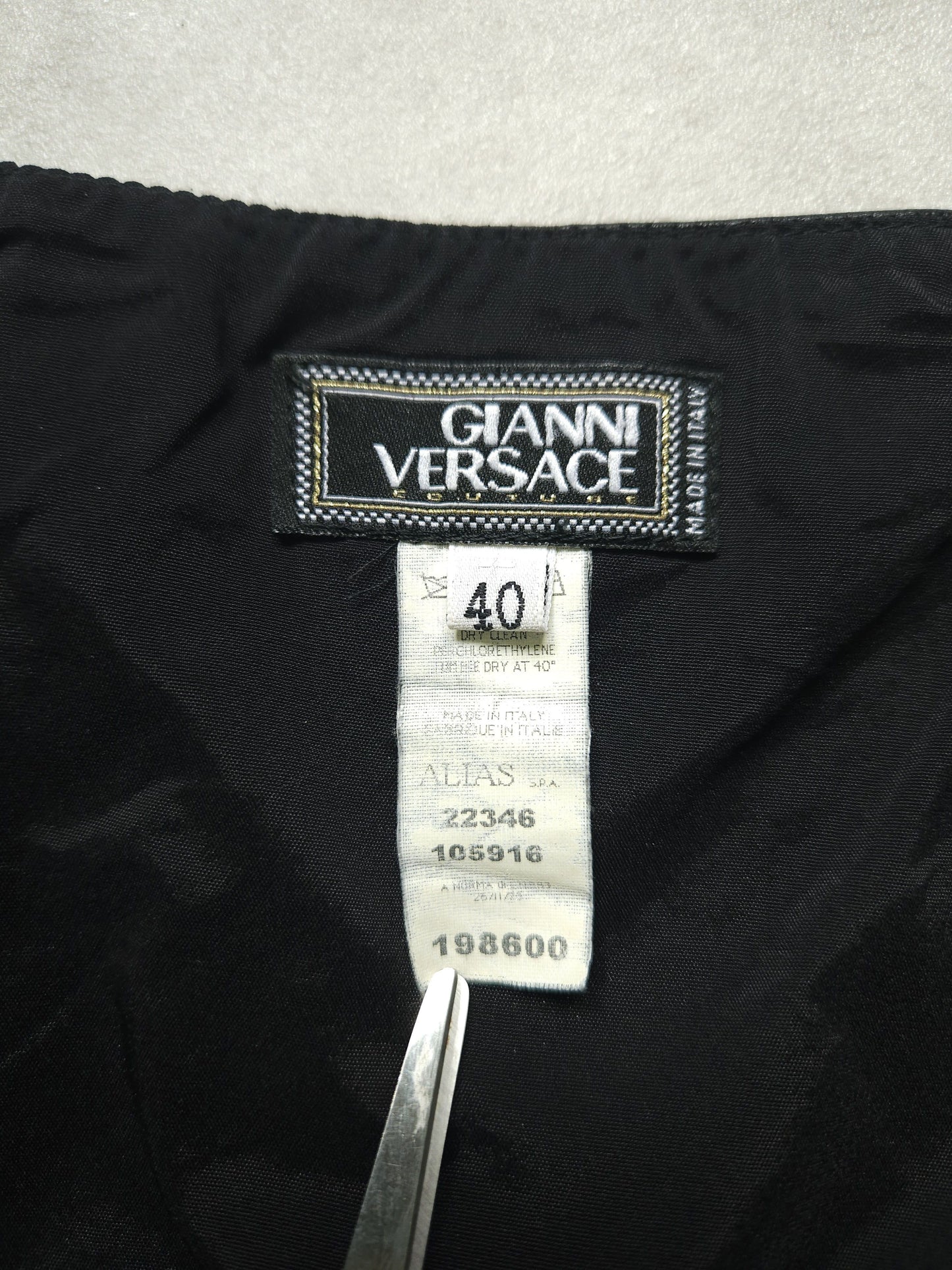 Gianni Versace Couture leather and wool zip off pencil skirt