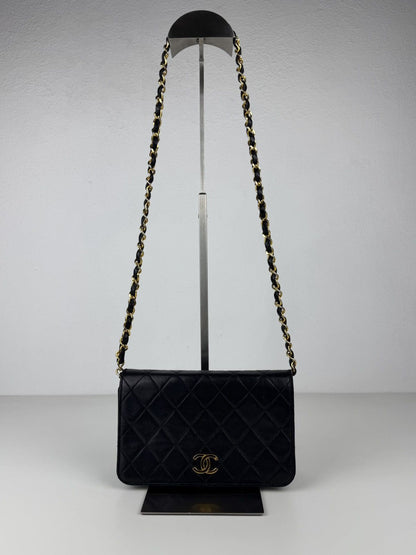 Vintage Chanel CC lambskin mini matelasse full flap