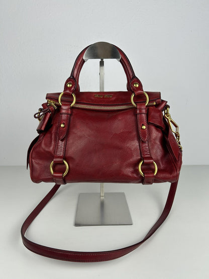Miu miu vitello small bow bag in red