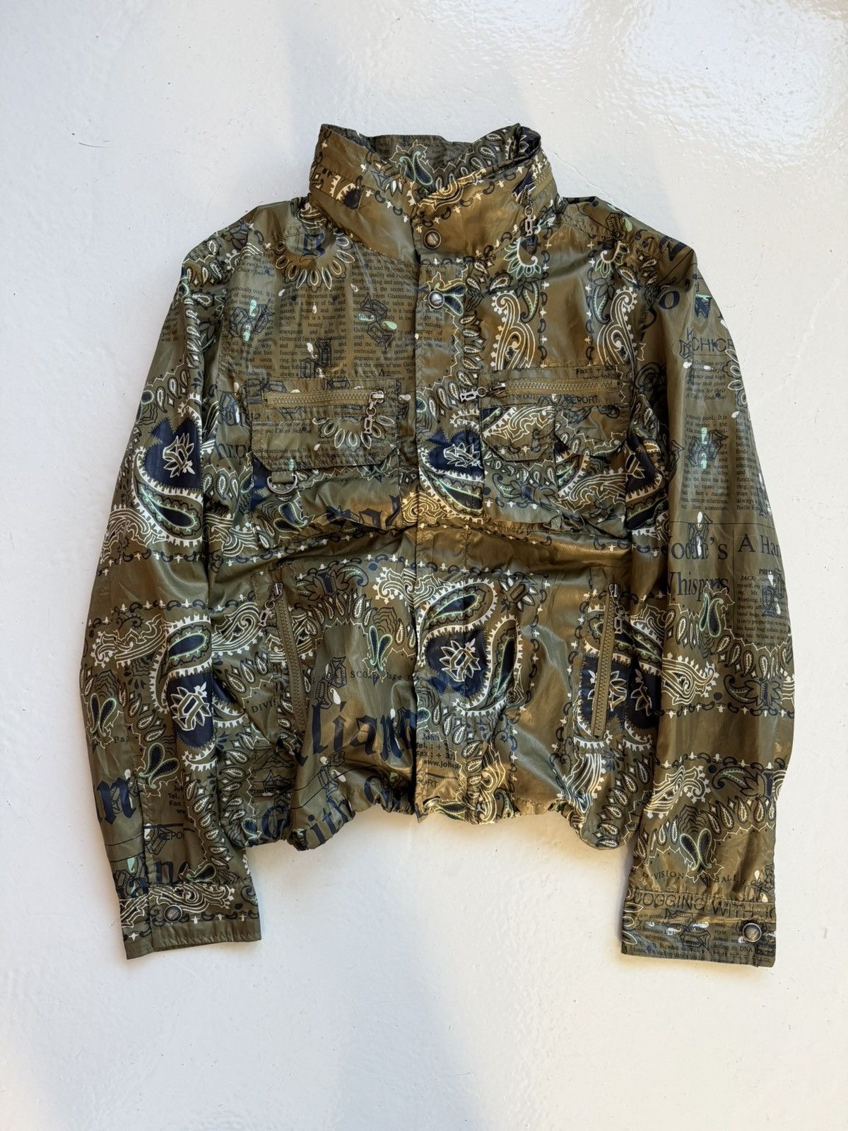 John Galliano newspaper print windbreaker jacket