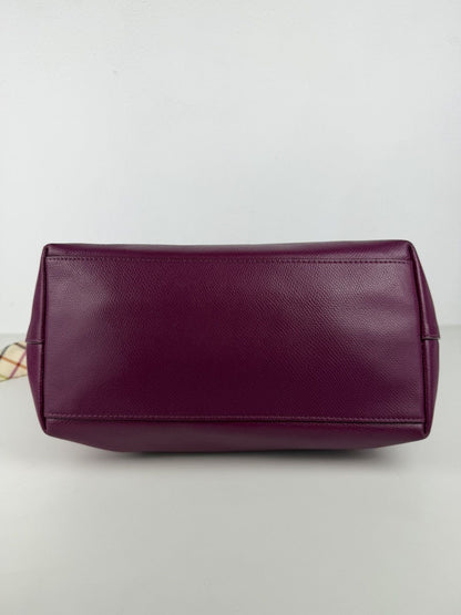 Coach crossgrain leather city tote fuchsia