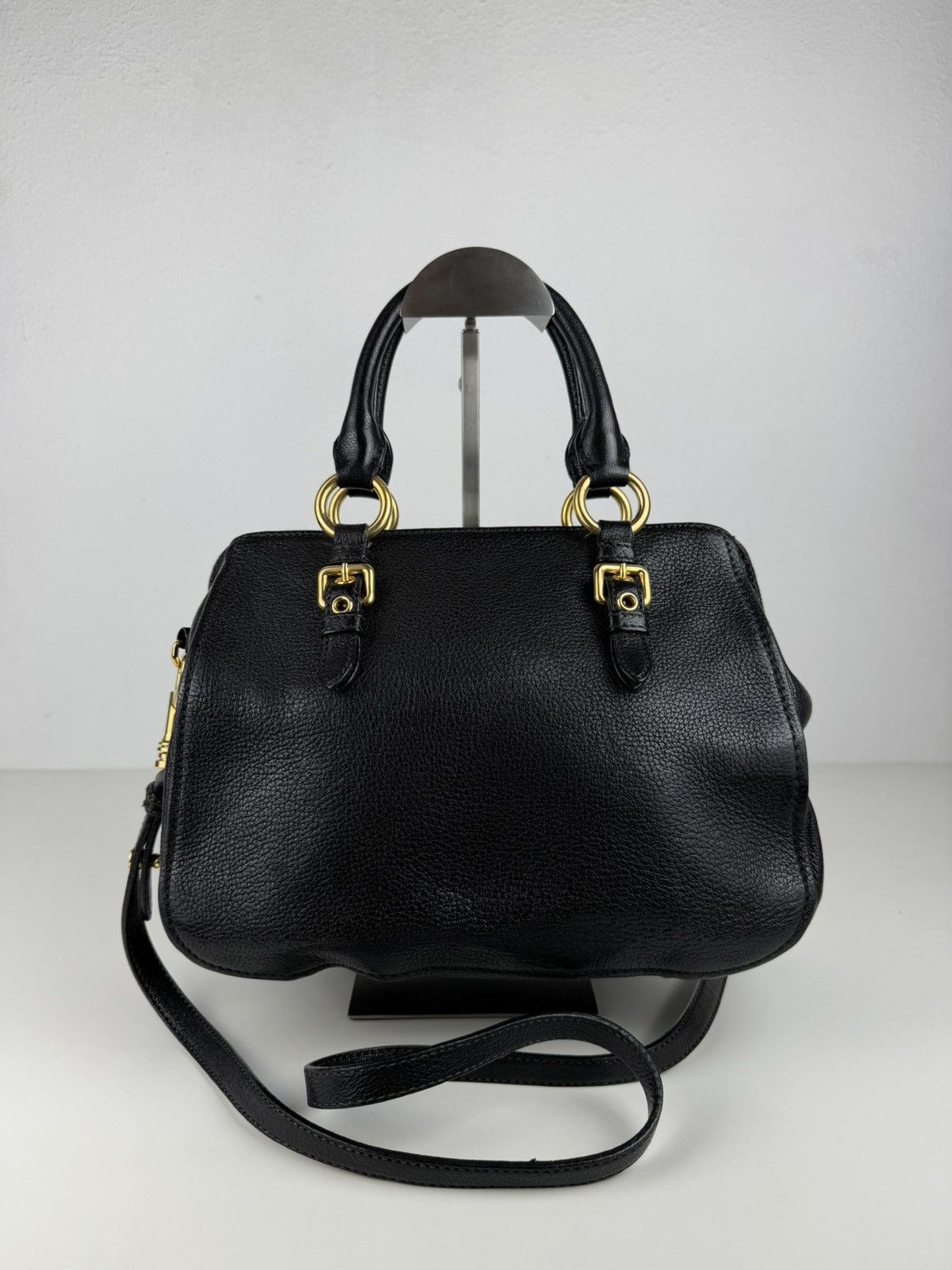 Miu miu madras leather mini boston bag