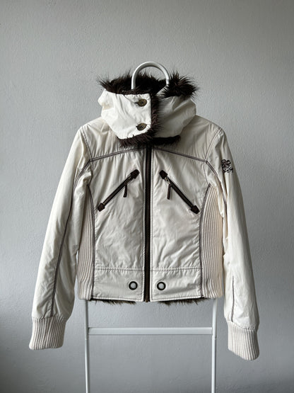 Archive y2k Miss Sixty faux fur lined hooded bomber