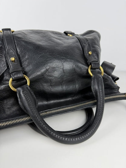 Miu miu vitello bow bag in black