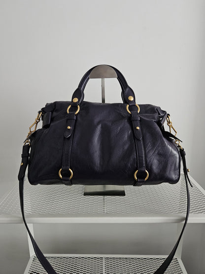 Miu miu vitello bow bag in deep purple
