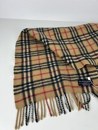 Vintage Burberry nova check wool and cashmere scarf