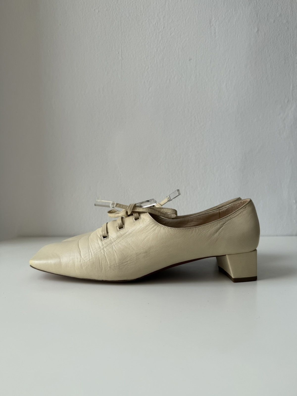 Vintage Louis Vuitton square toe block heel flats