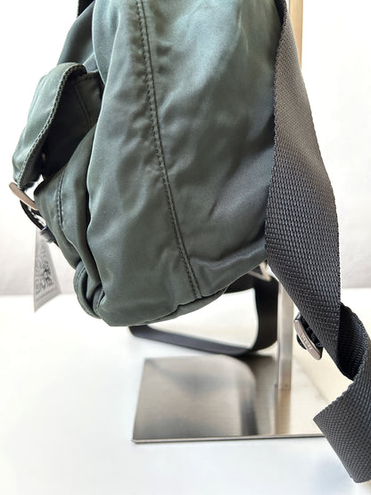Vintage 90s Prada nylon triangle logo small cargo backpack