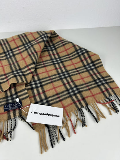 Vintage Burberry nova check wool and cashmere scarf
