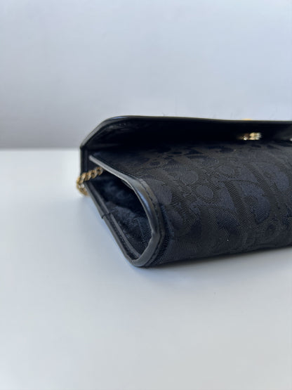 80s Dior trotter oblique monogram canvas chain shoulder bag