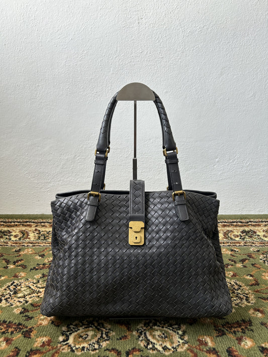 Bottega veneta intrecciato leather roma handbag