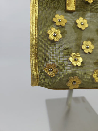 Archive 1999 miu miu mesh floral mini tote bag mb1522