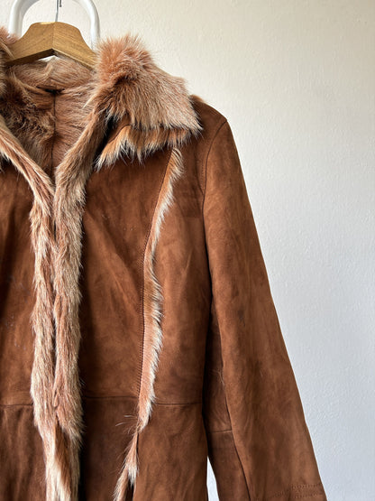 Vintage suede short penny lane/ afghan coat