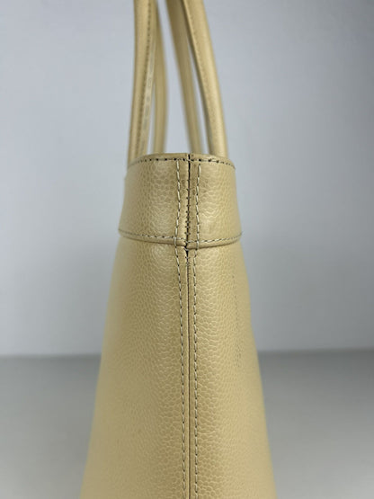 2004-2005 Chanel coco mark caviar open tote bag in buttery