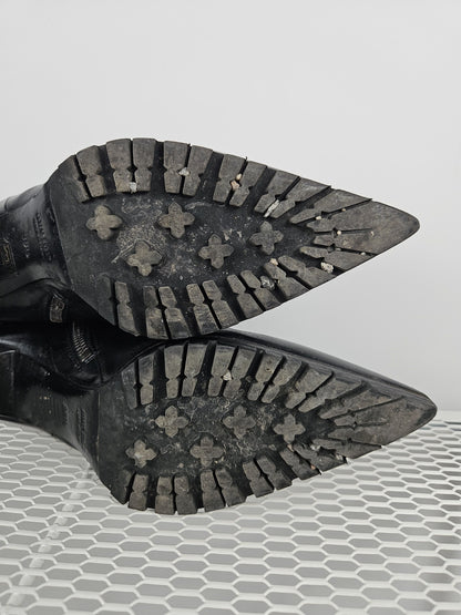 Miu Miu stiletto high heel ankle boots notched sole