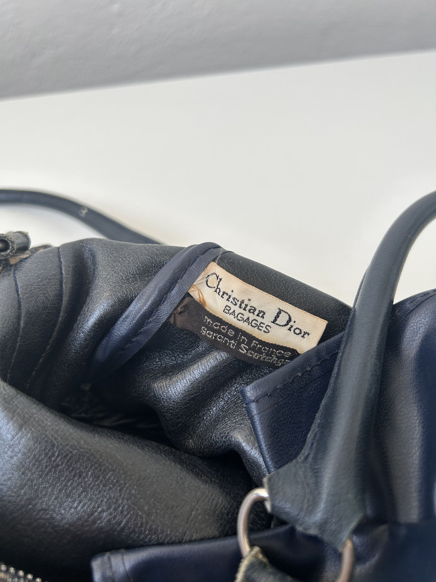 Vintage 80s customised Dior trotter oblique monogram canvas mini bowling bag