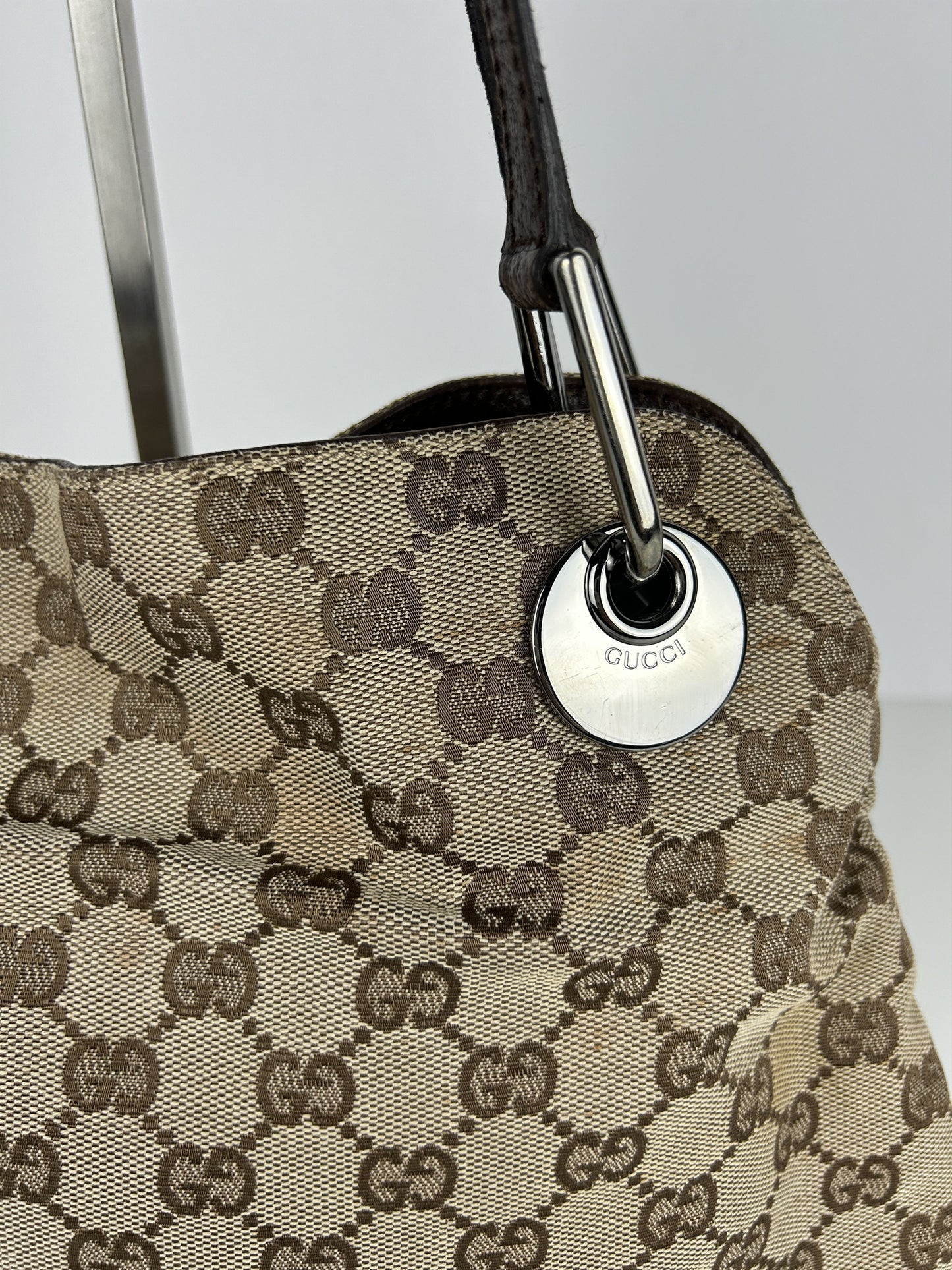 Gucci gg monogram canvas tote bag