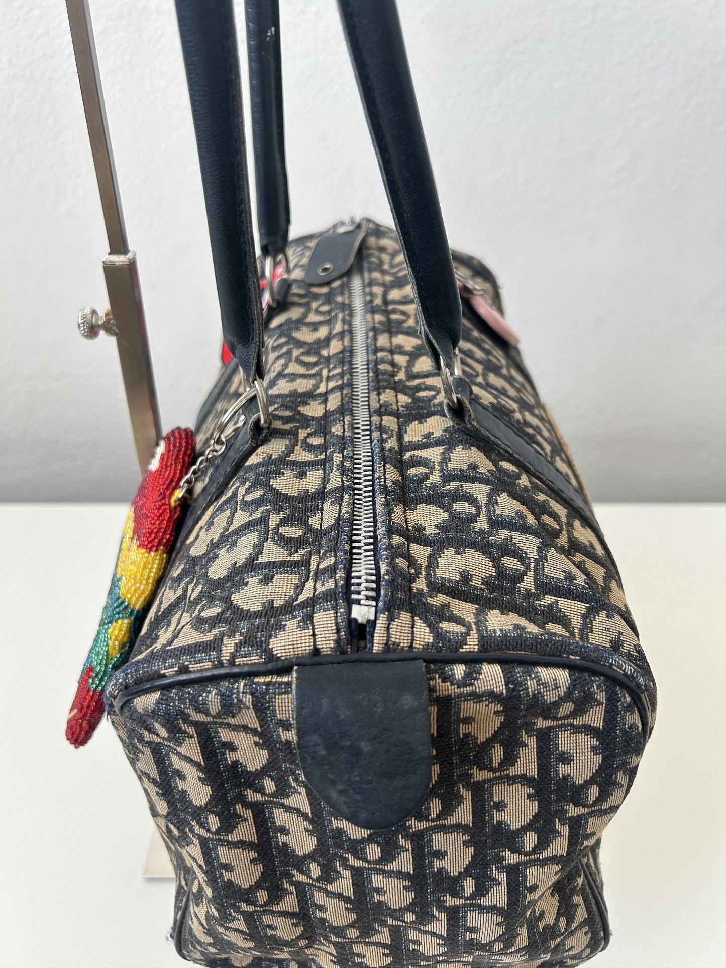 Vintage 80s customised Dior trotter oblique monogram canvas mini bowling bag