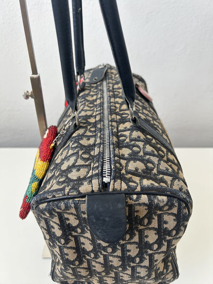 Vintage 80s customised Dior trotter oblique monogram canvas mini bowling bag