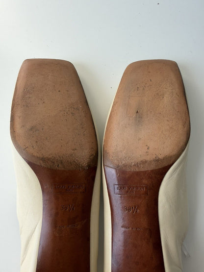 Vintage Louis Vuitton square toe block heel flats