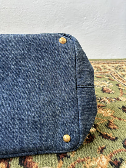 Prada Canapa denim handbag large size