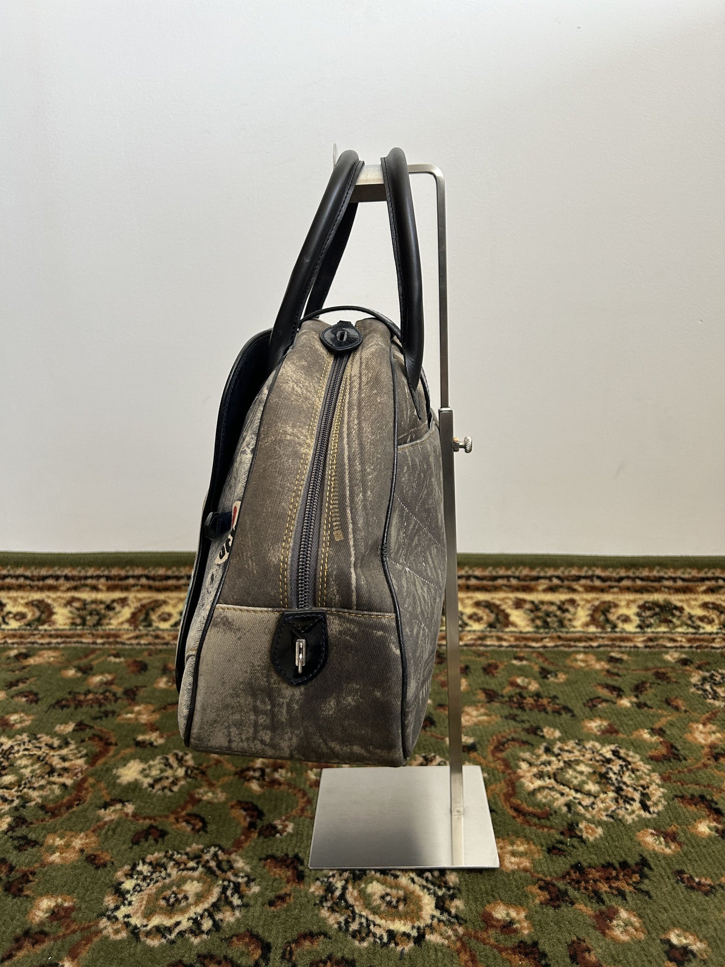 Vintage y2k Dior by John Galliano double saddle denim bowling bag