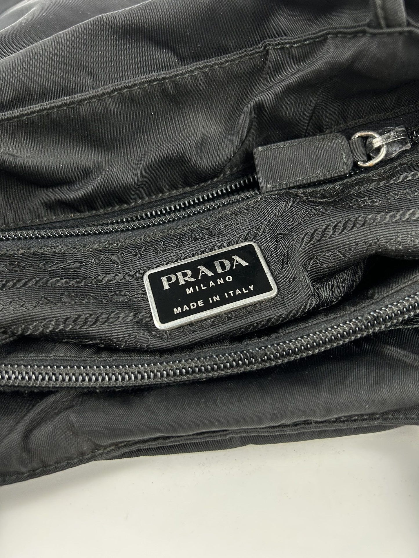 Vintage y2k prada tessuto city nylon triangle logo handbag