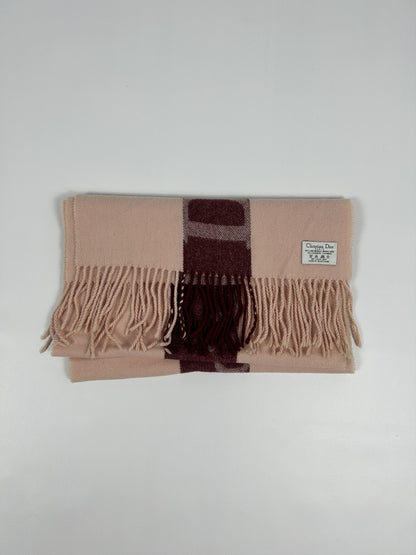 Vintage Dior big logo merino wool and cashmere scarf