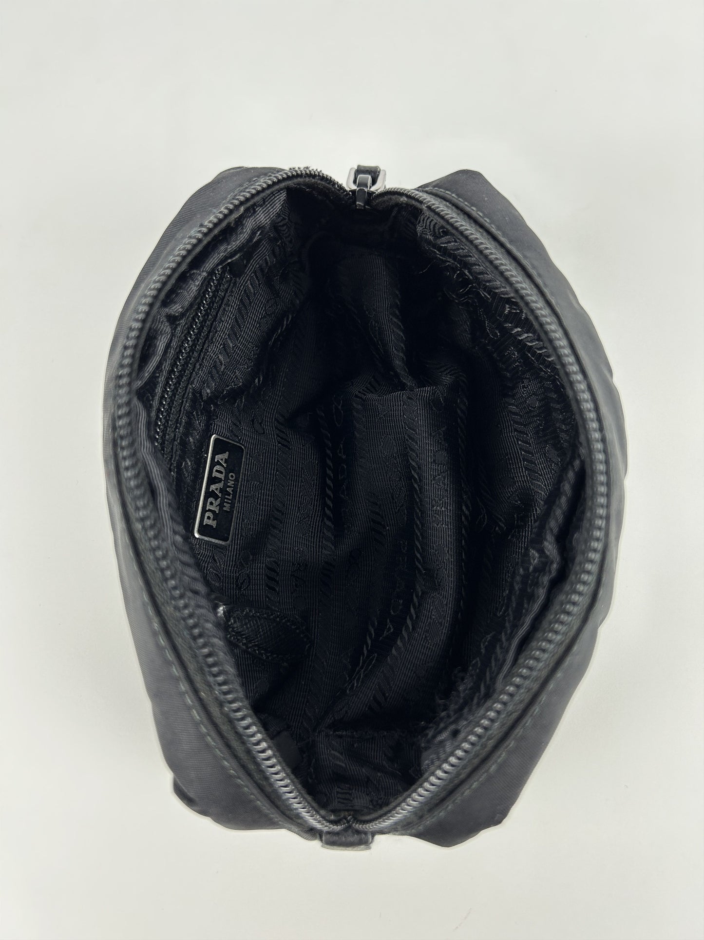 Prada nylon triangle logo mini pouch