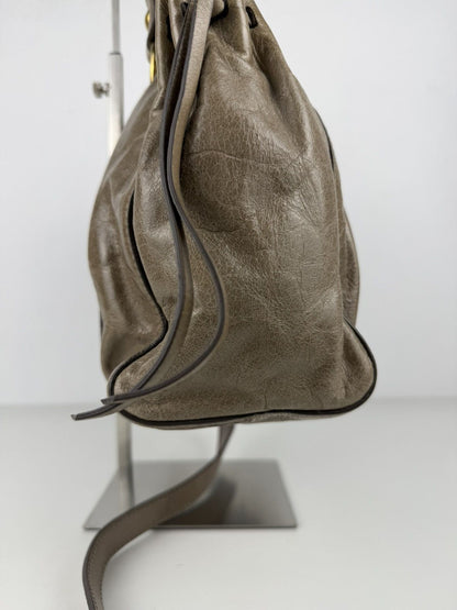 Miu Miu vitello bauletto aperto gathered leather handbag