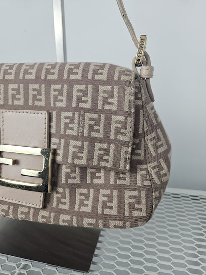 Fendi zucca monogram canvas mini baguette