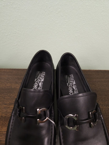 Salvatore Ferragamo gancini black leather loafers