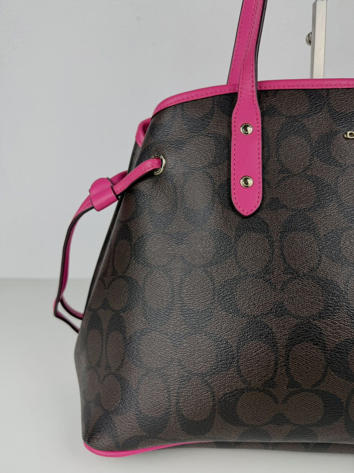 Coach signature coated canvas drawstring carryall tote