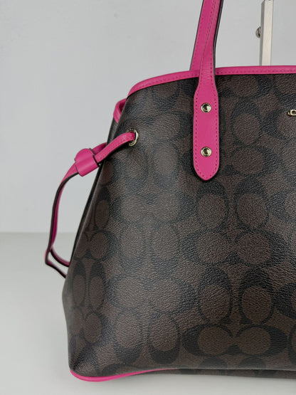 Coach signature coated canvas drawstring carryall tote