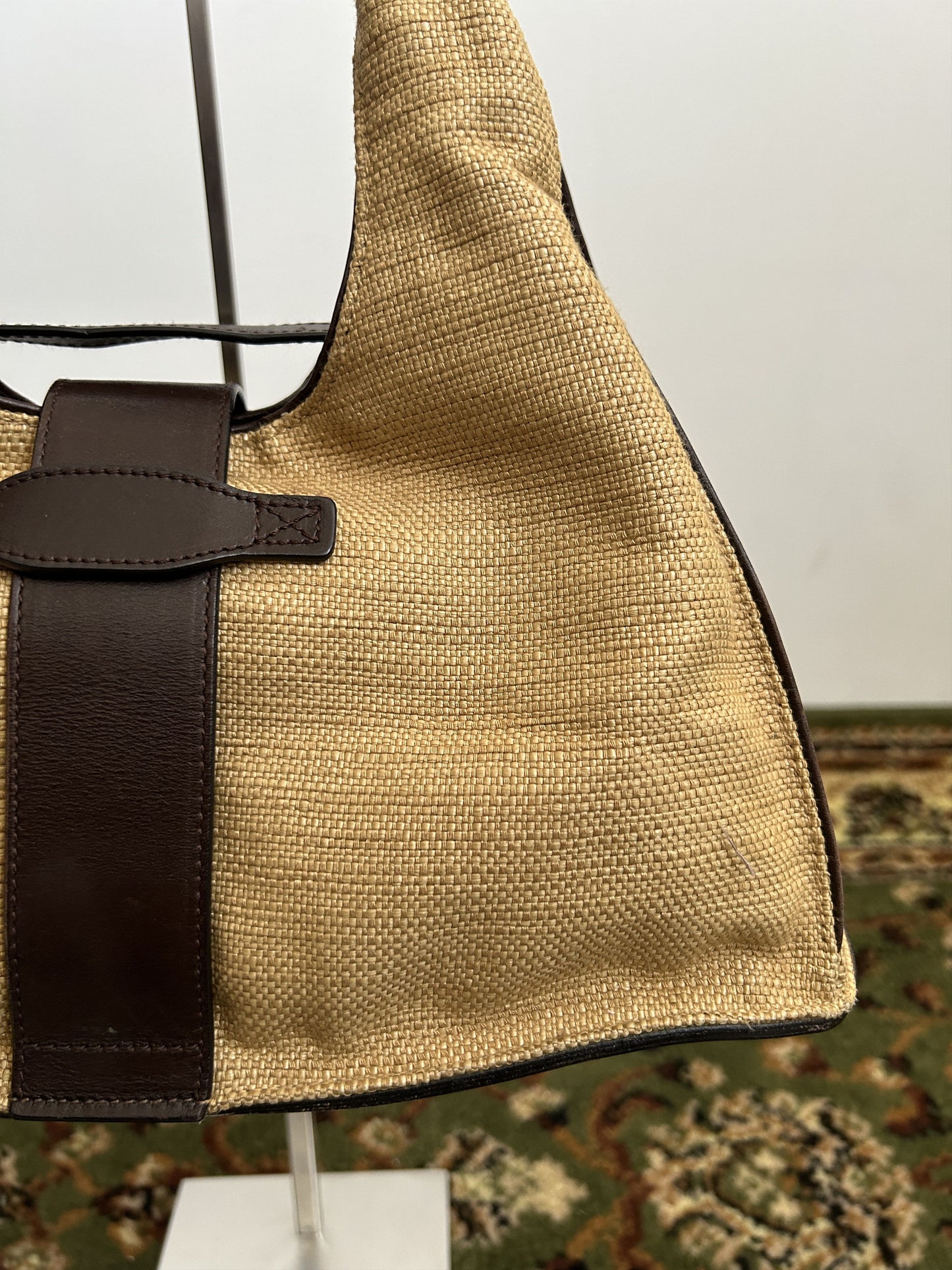 Bottega Veneta intrecciato leather hobo handbag in brown