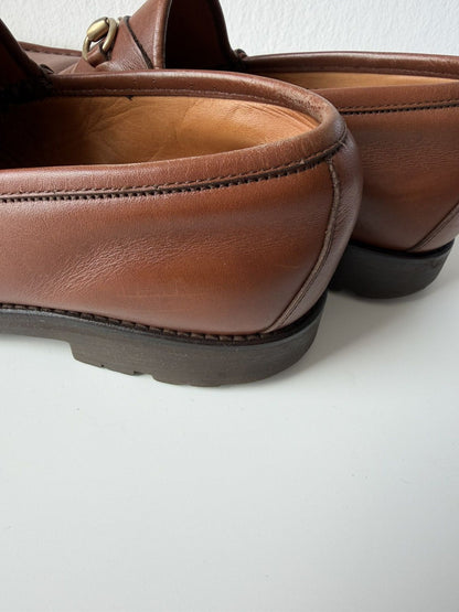 Gucci leather horsebit loafers on a thick notched sole