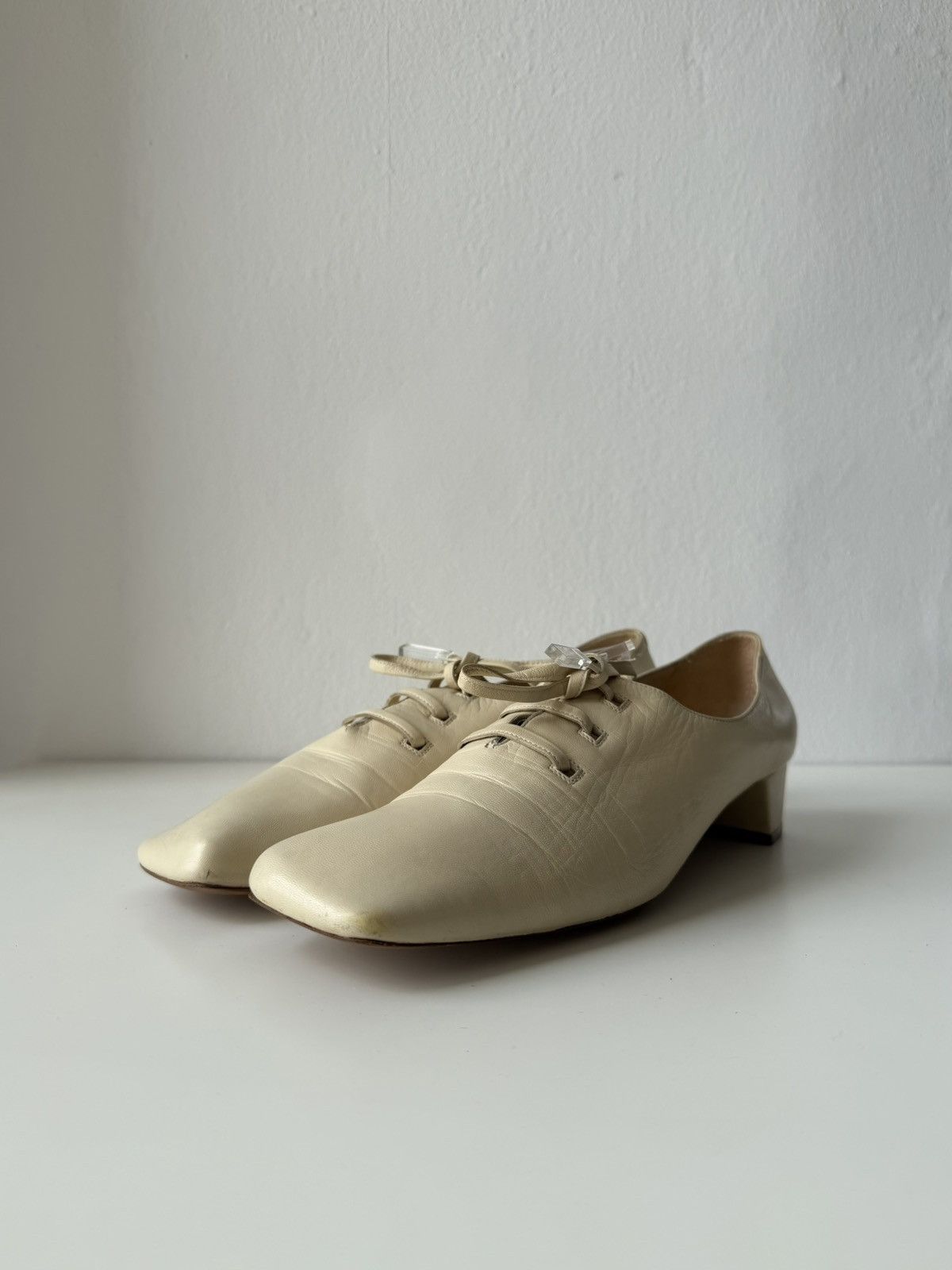 Vintage Louis Vuitton square toe block heel flats
