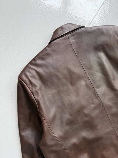 Vintage oversized calf leather blazer