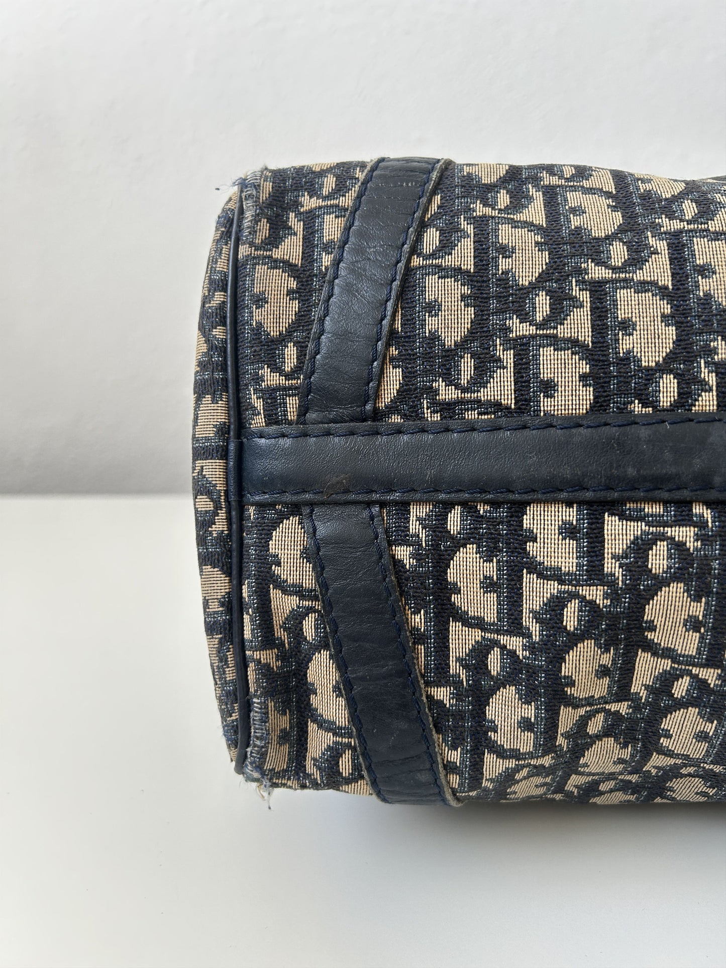 Vintage 80s customised Dior trotter oblique monogram canvas mini bowling bag