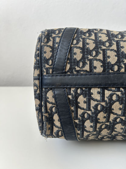 Vintage 80s customised Dior trotter oblique monogram canvas mini bowling bag