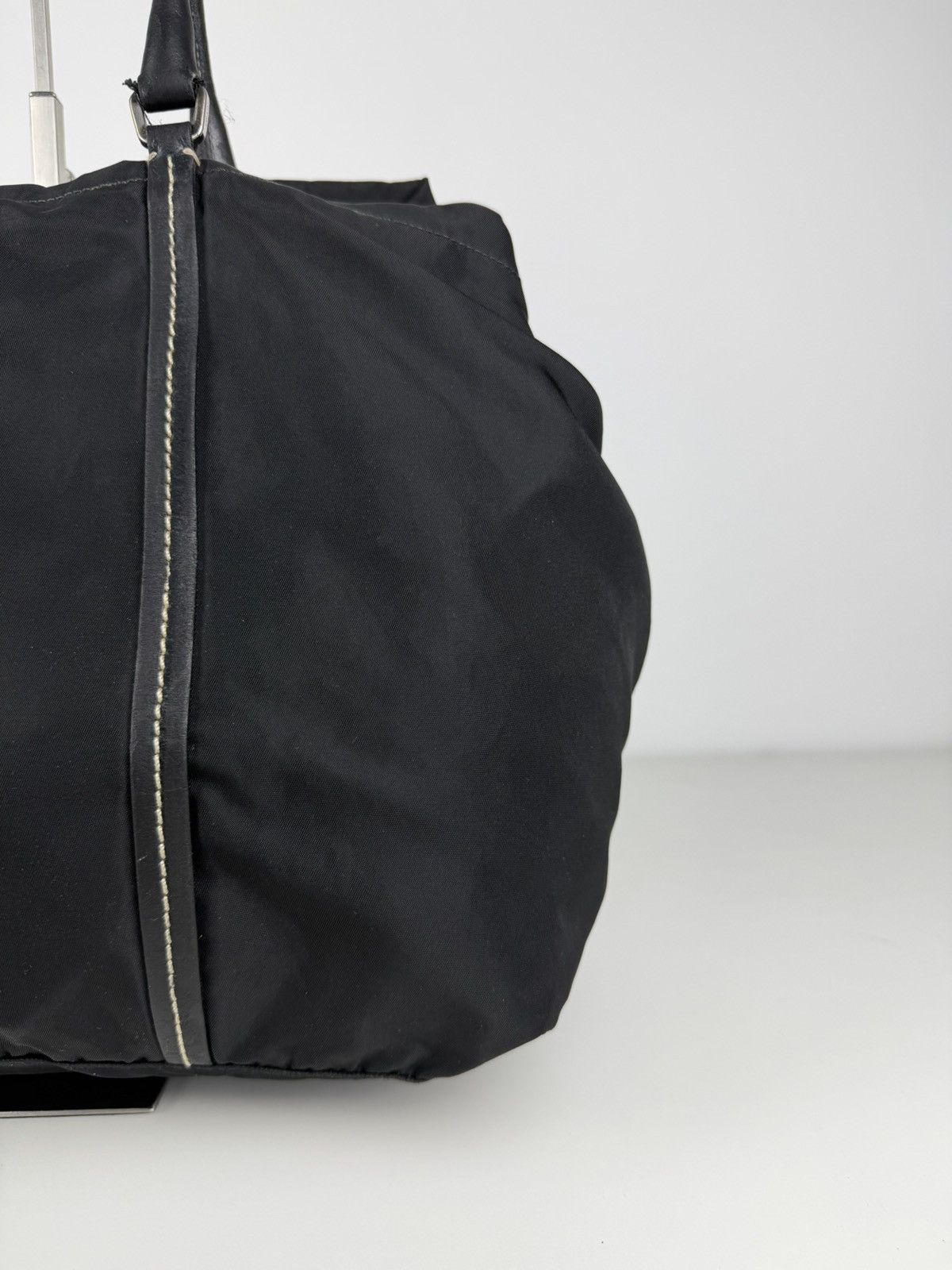 Prada tessuto nylon triangle logo tote bag