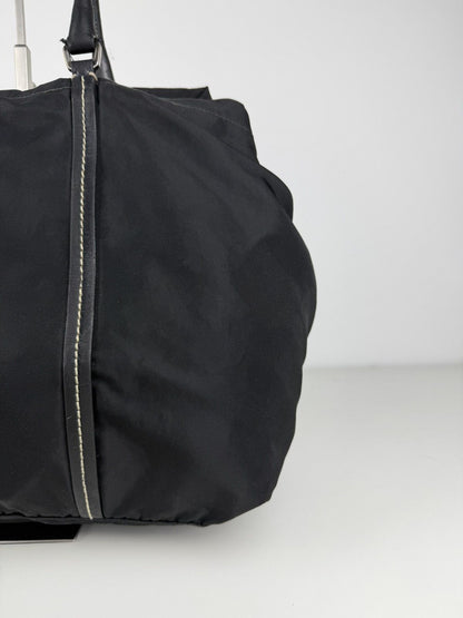 Prada tessuto nylon triangle logo tote bag