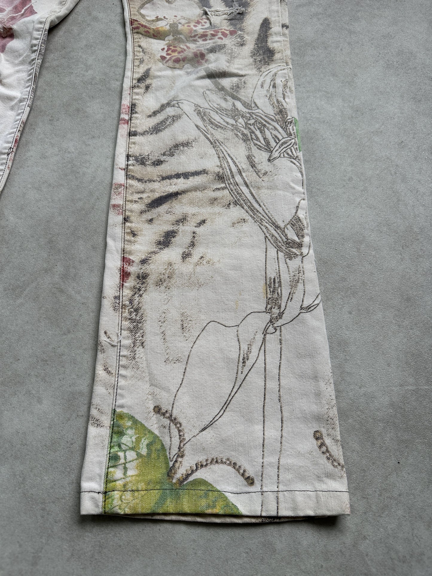 Archive y2k Just Cavalli butterfly floral alloverprint pants