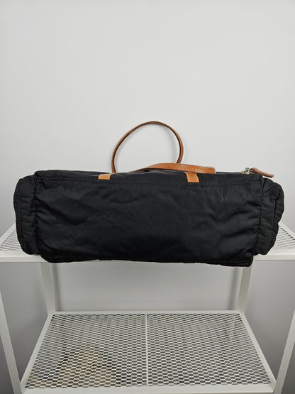 Archive miu miu nylon leather tote bag with cargo pockets