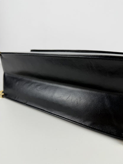 Vintage 70s Dior box calf leather shoulder bag