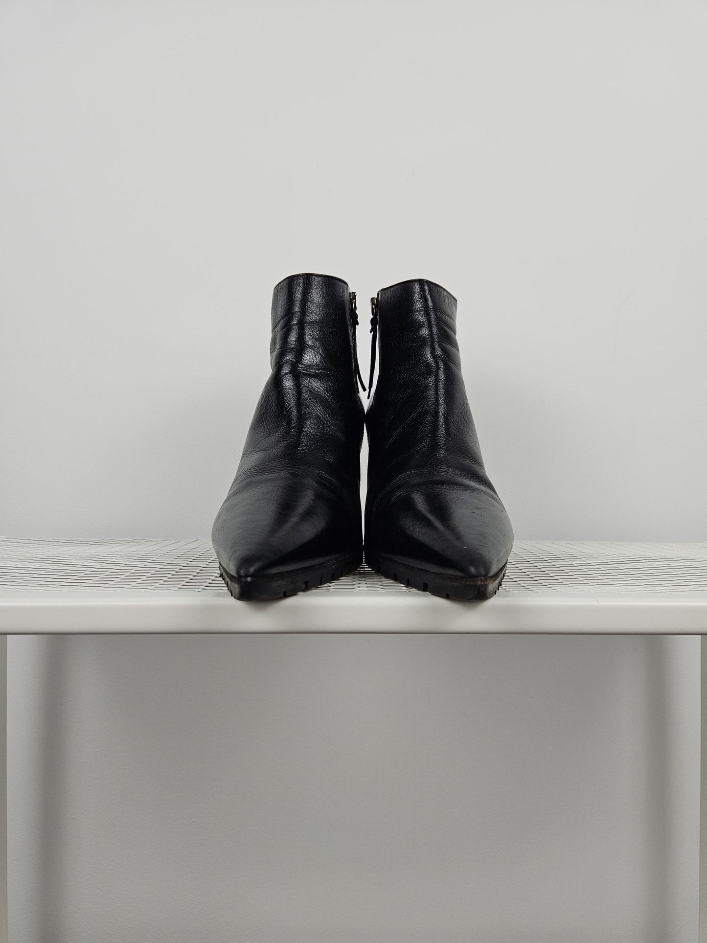 Miu Miu stiletto high heel ankle boots notched sole