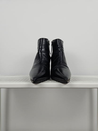 Miu Miu stiletto high heel ankle boots notched sole