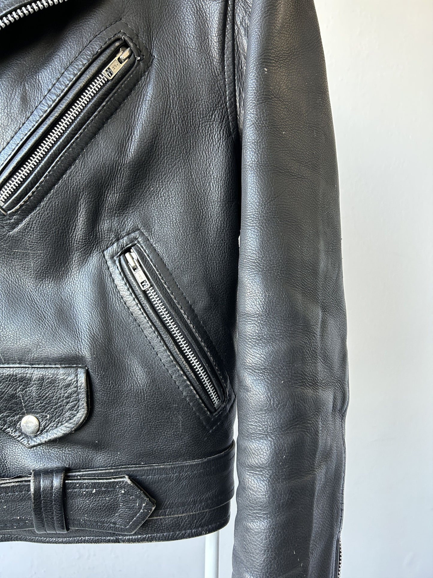 Vintage ramones biker leather jacket