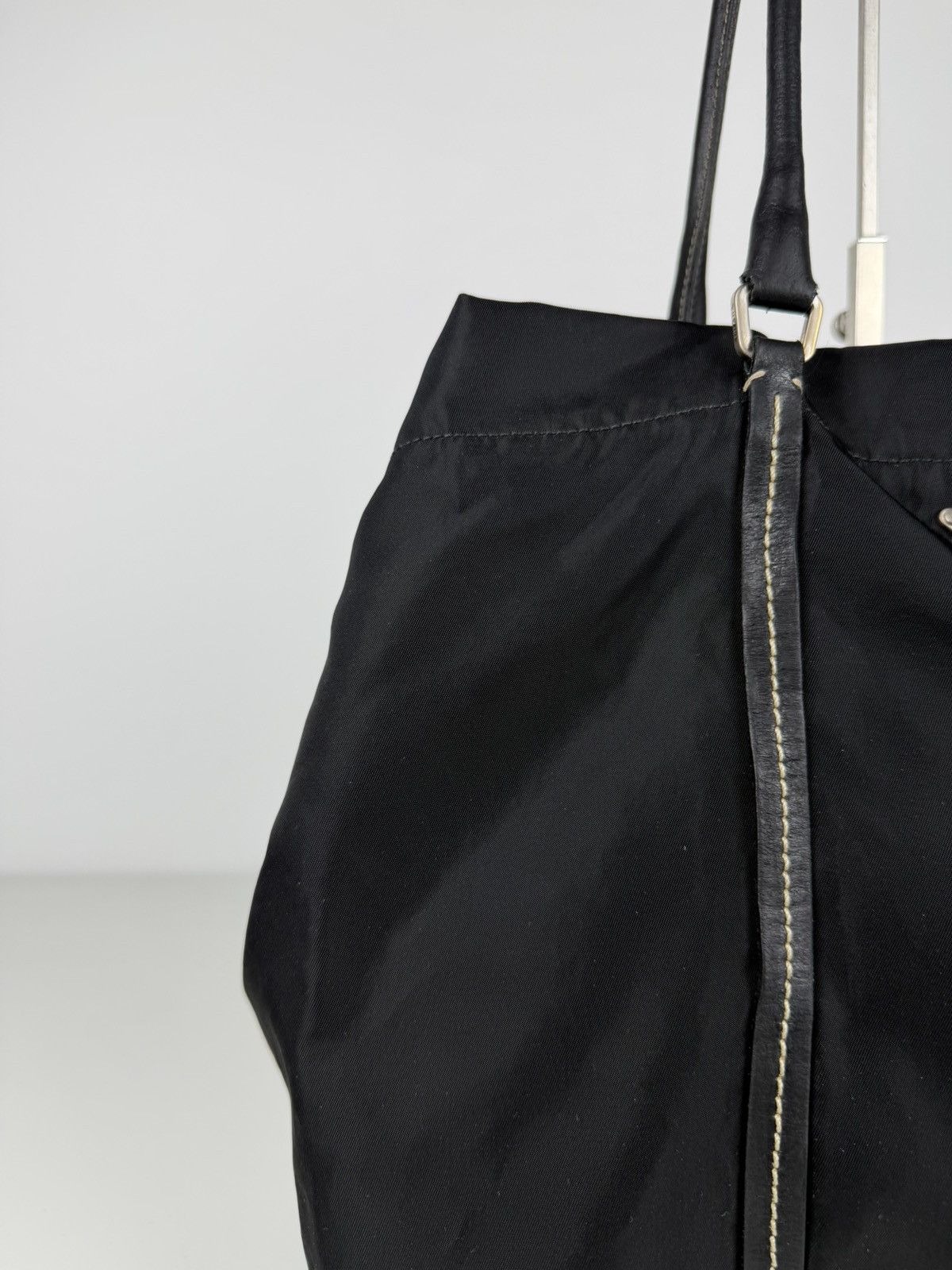 Prada tessuto nylon triangle logo tote bag