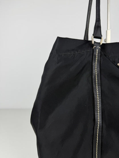 Prada tessuto nylon triangle logo tote bag